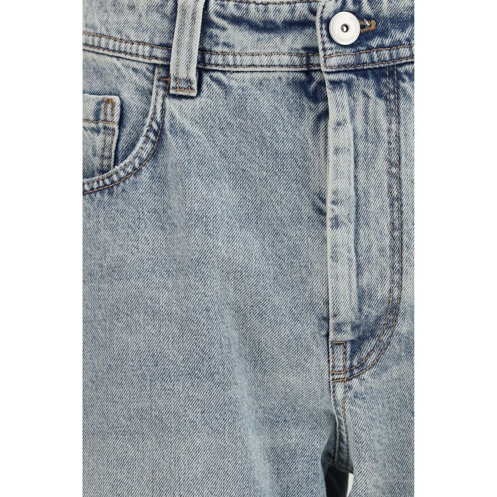 Brunello Cucinelli Blaue Jeans aus Baumwolle im geraden Schnitt-3