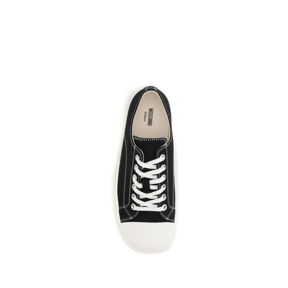 Moschino Black Low-Top Sneakers in Cotton-4