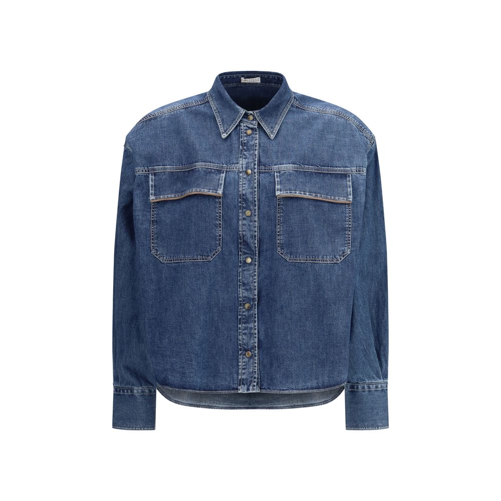 Brunello Cucinelli Blue Denim Shirt-1