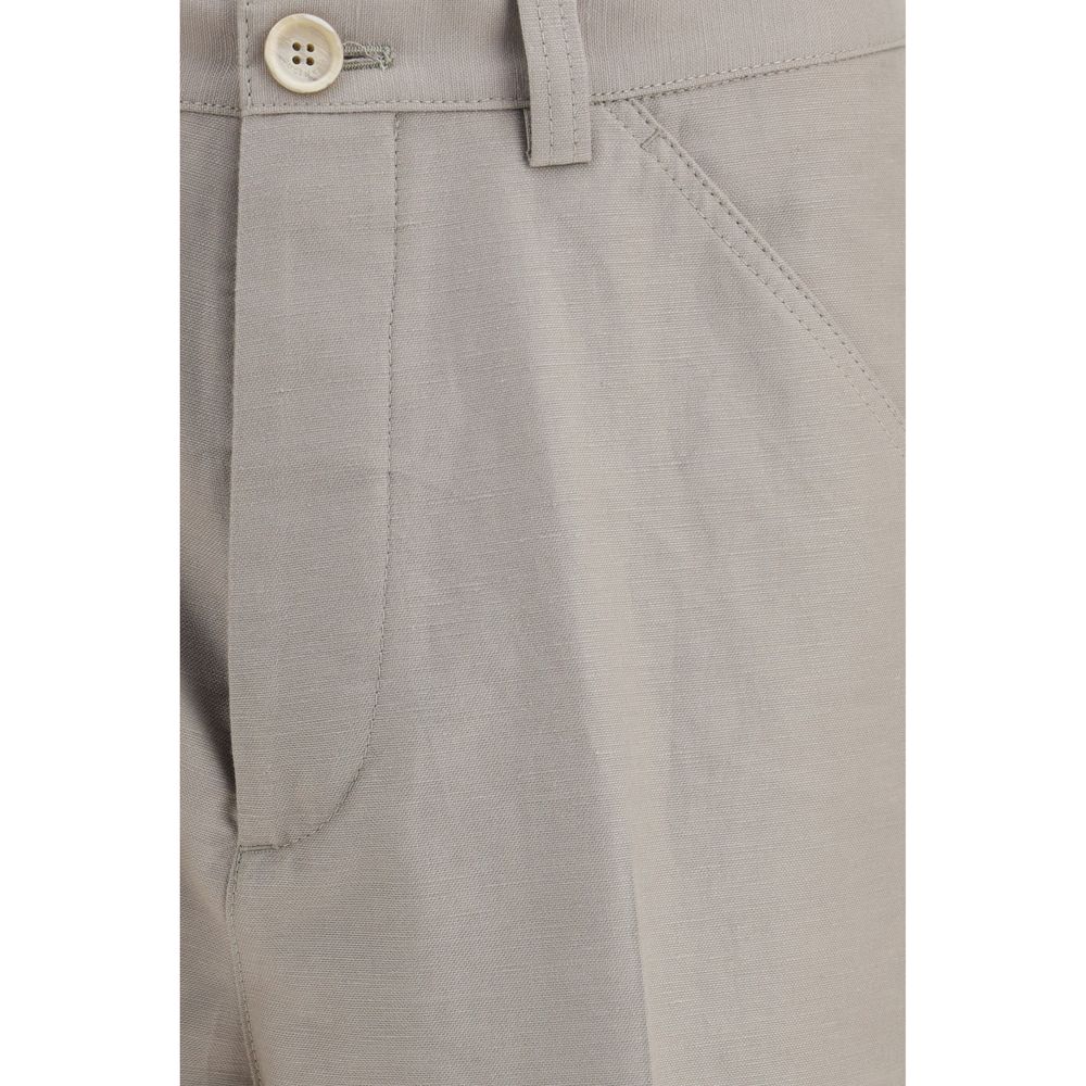 Brunello Cucinelli Beige Cotton Casual Pants-3