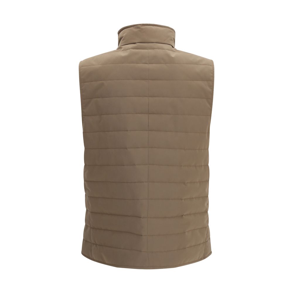 Brunello Cucinelli Beige Polyester Sleveless Jacket-2