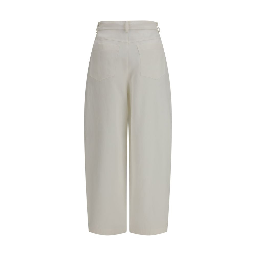 Brunello Cucinelli Beige Seidenhose-2
