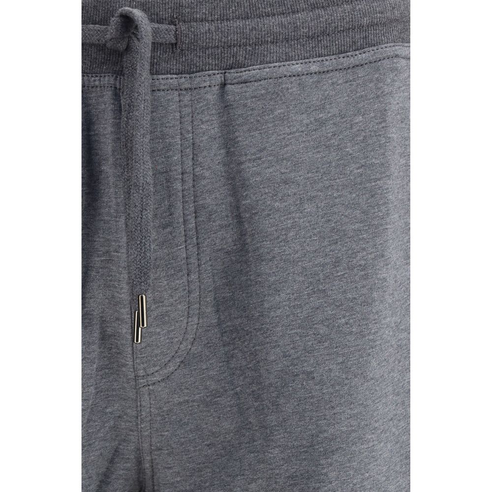 Brunello Cucinelli Grey Cotton Jogging Pants (Tracksuit Bottoms)-3