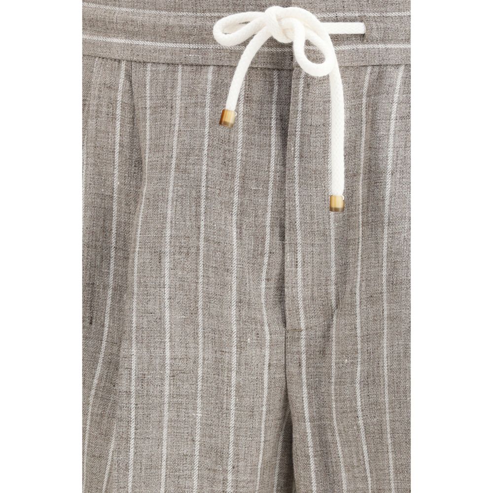 Brunello Cucinelli Beige Linen Casual Pants-3