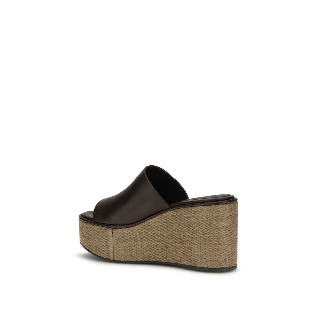 Brunello Cucinelli Brown Bos Taurus Calfskin Platform Sandals-3