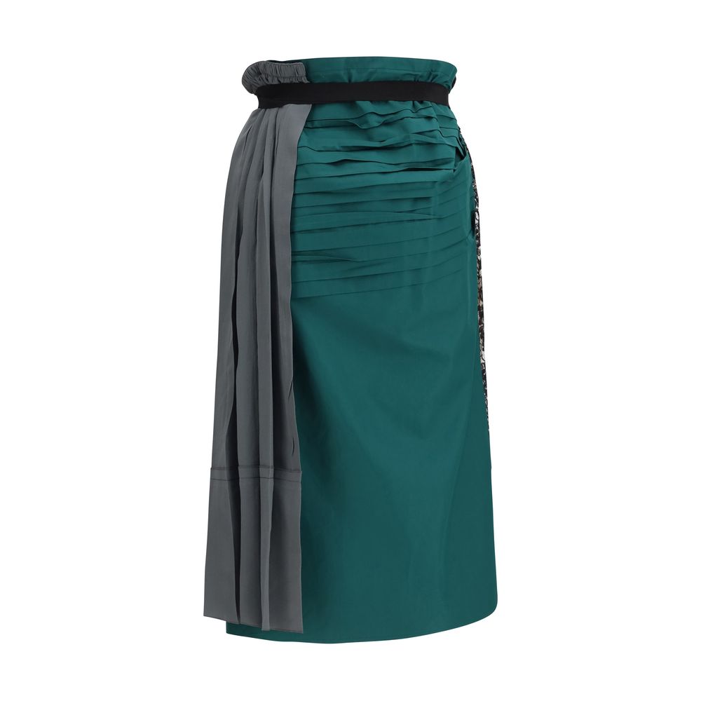 Prada Multicolored Silk Midi Skirt-2