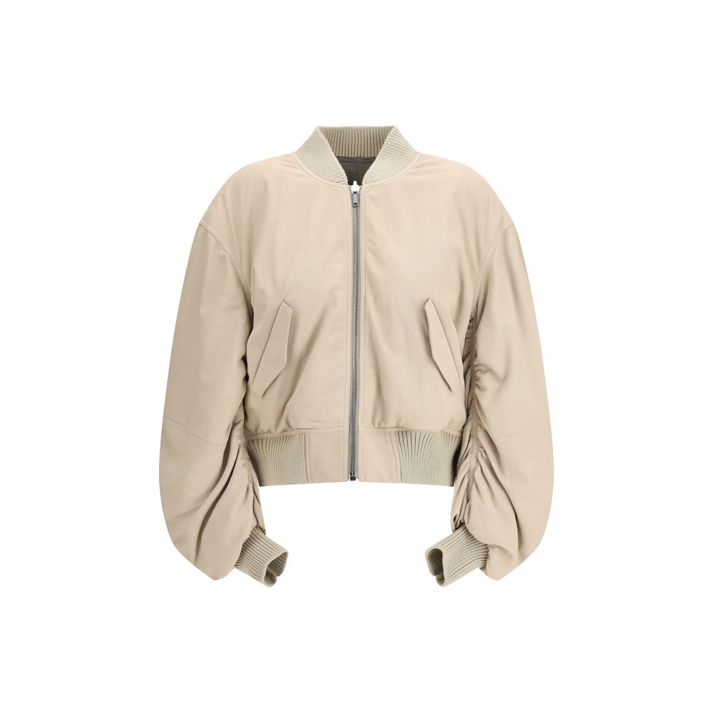 Rick Owens Beige Lederjacke