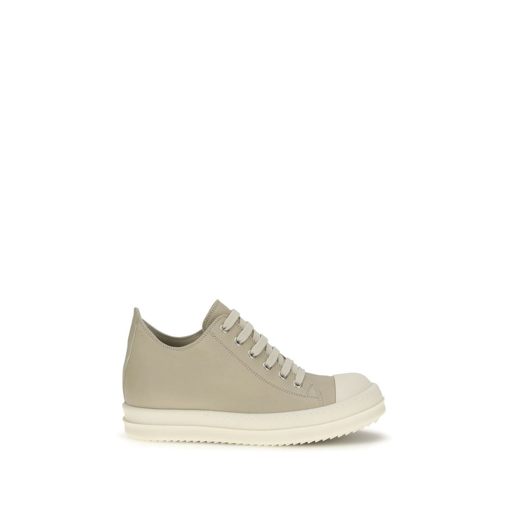 Rick Owens Beige Calf Leather Bos Taurus Low Top Sneakers