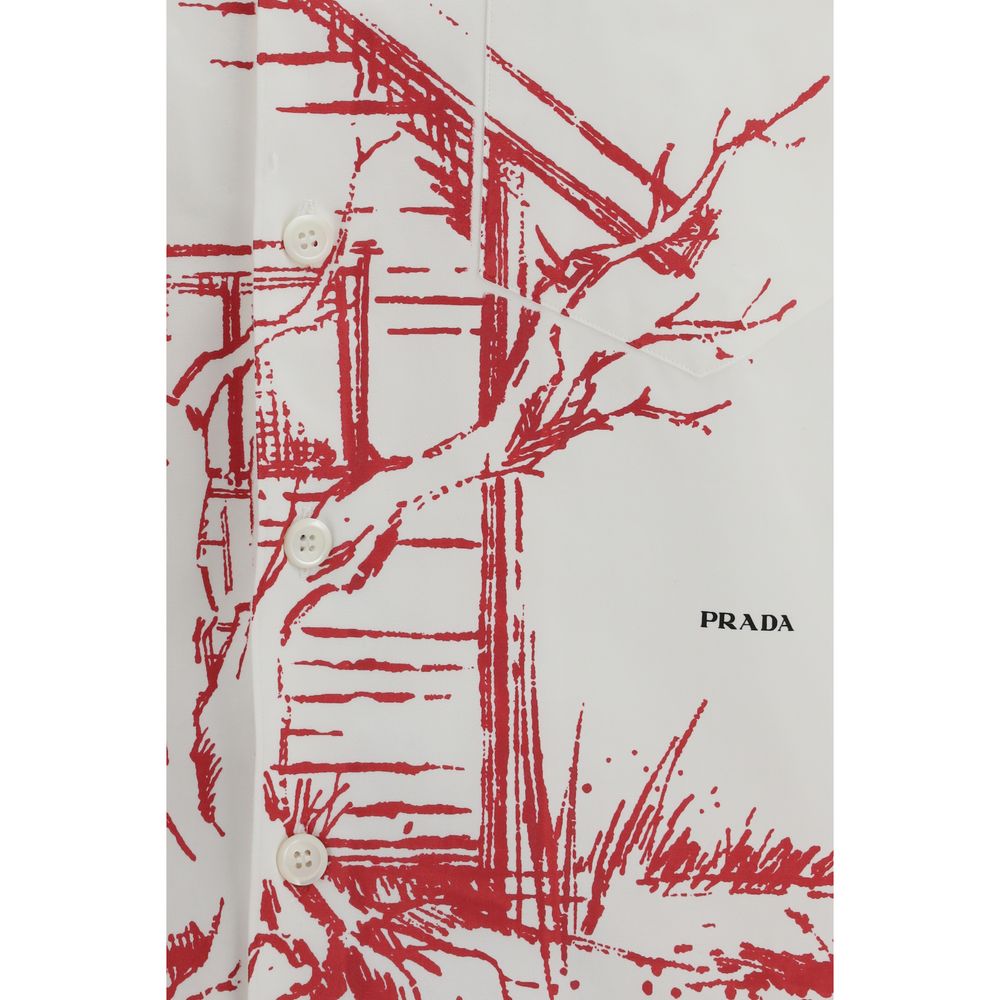 Prada Weißes Baumwollhemd-3