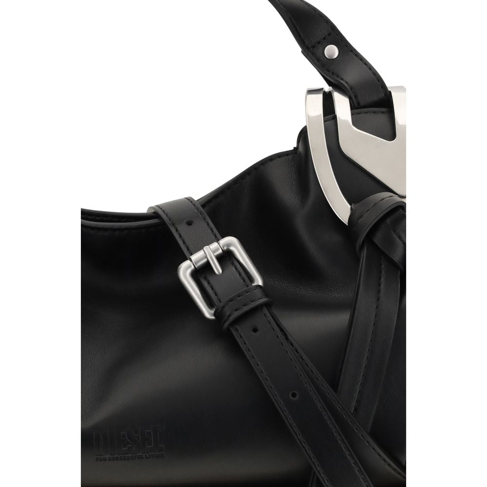 Diesel Schwarze Kalbsleder Bos Taurus Handtasche-4