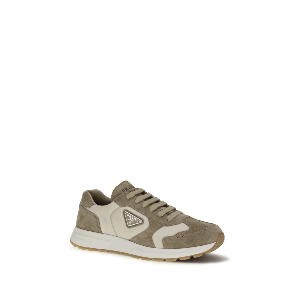 Prada Beige Calf Leather Bos Taurus Athletic Sneakers-2