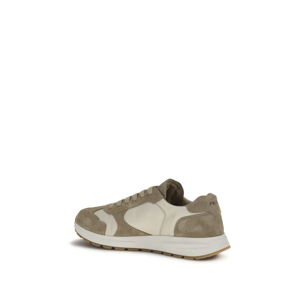 Prada Beige Calf Leather Bos Taurus Athletic Sneakers-3