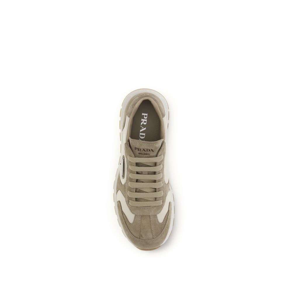 Prada Beige Calf Leather Bos Taurus Athletic Sneakers-4