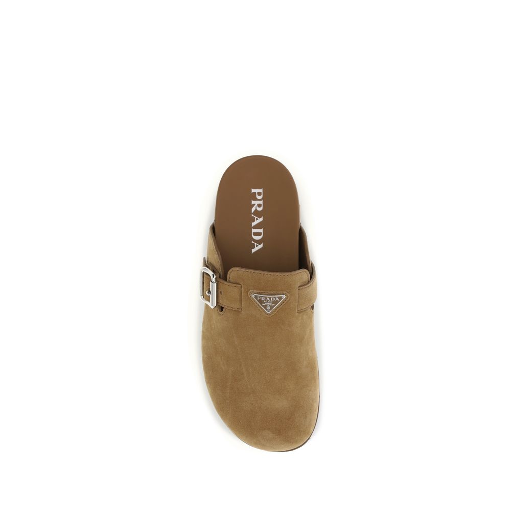 Prada Beige Kalbsleder Bos Taurus Mules-4