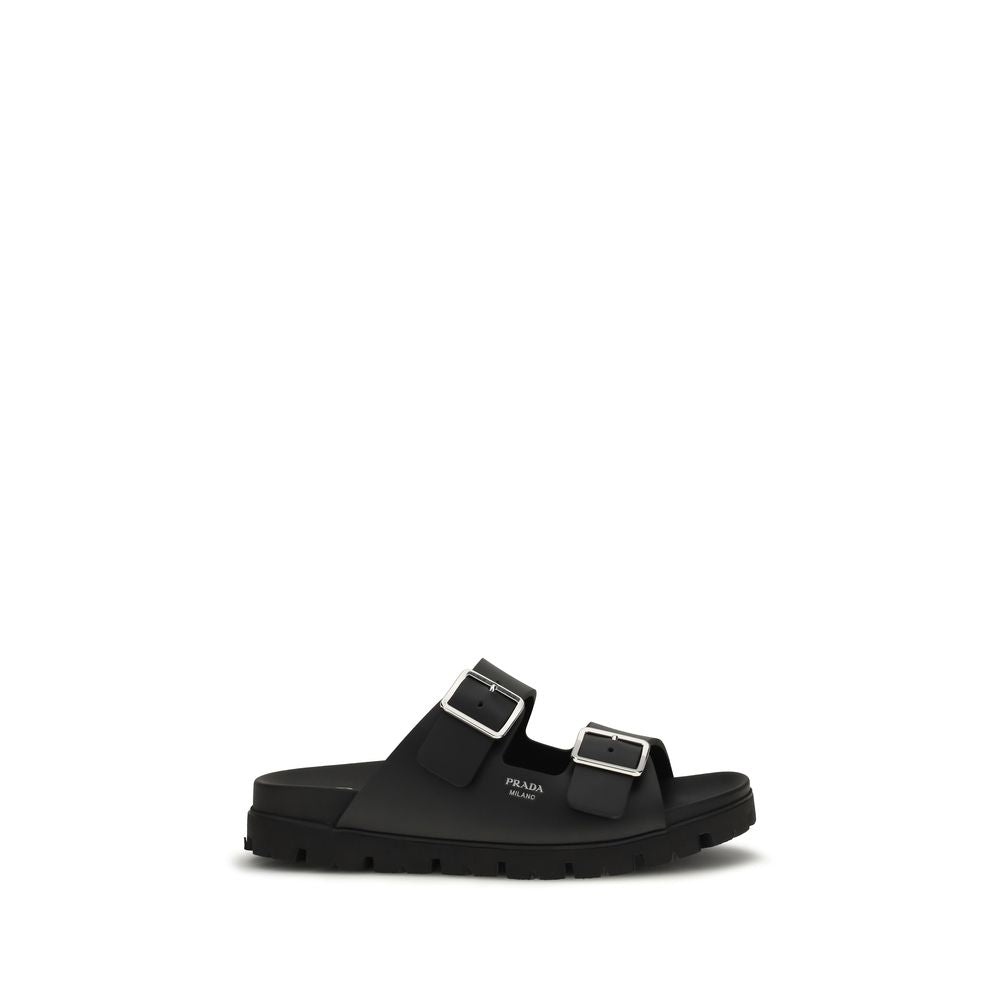 Prada Schwarze Bos Taurus Kalbsleder-Sandalen-1