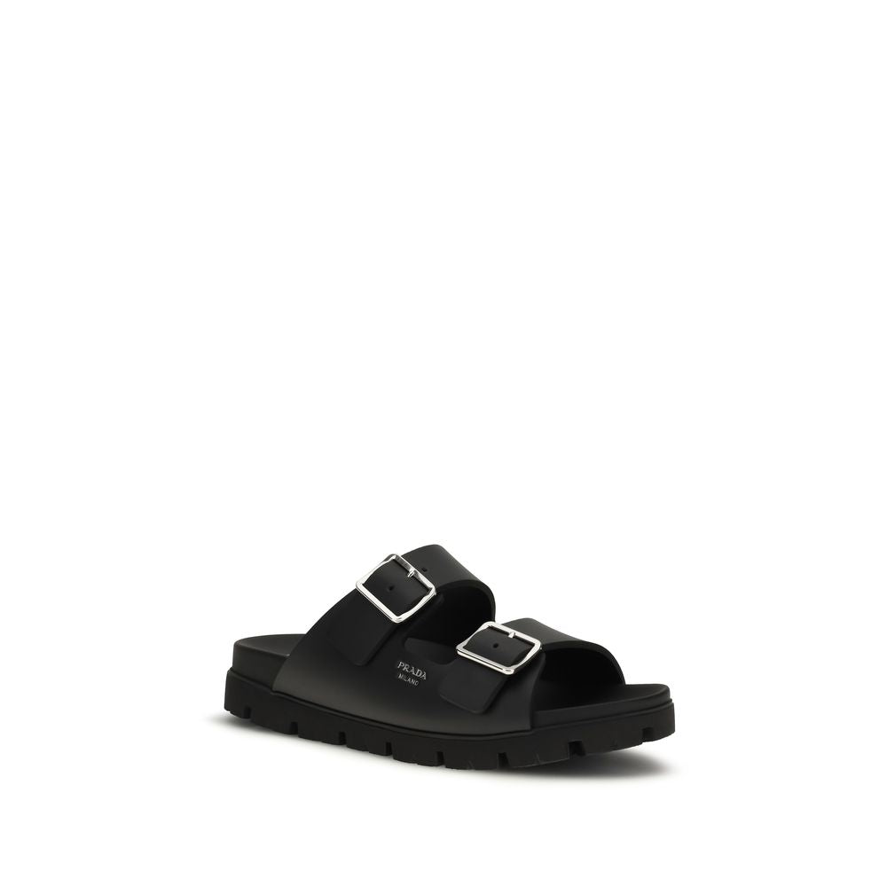 Prada Schwarze Bos Taurus Kalbsleder-Sandalen-2