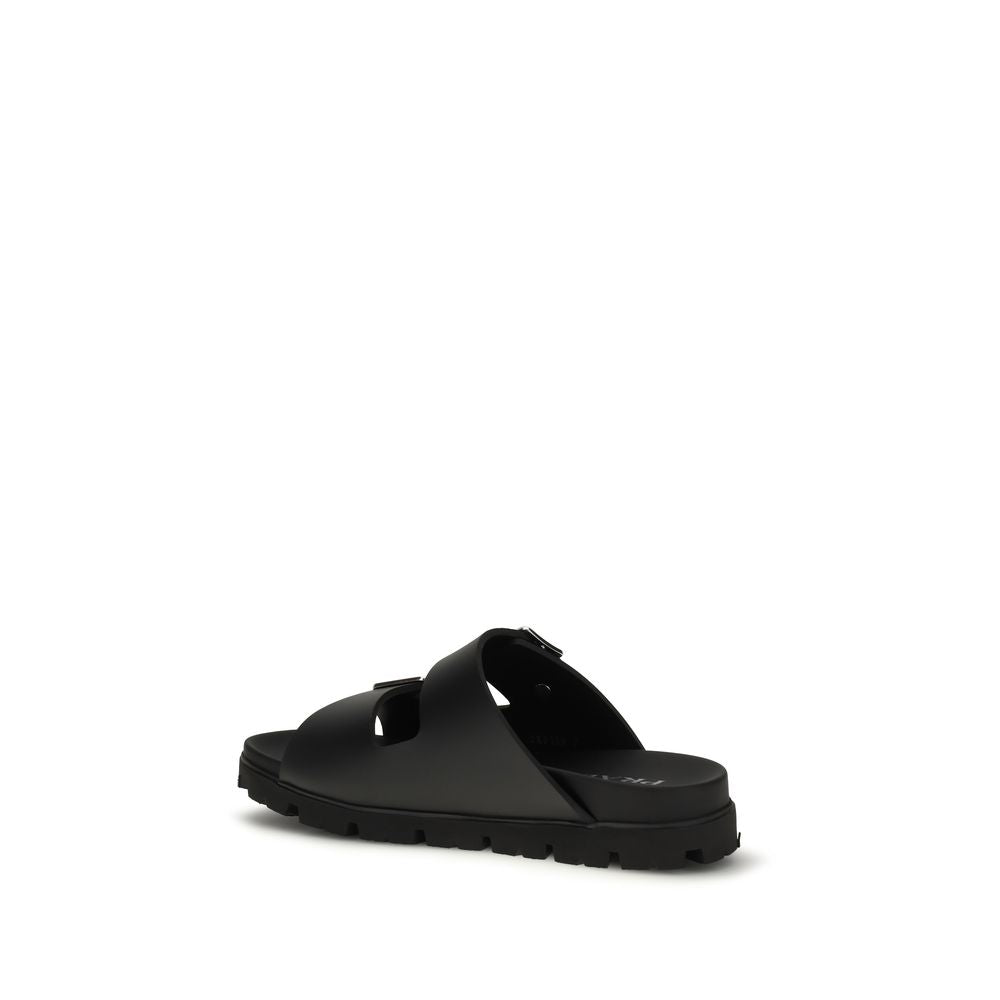 Prada Schwarze Bos Taurus Kalbsleder-Sandalen-3