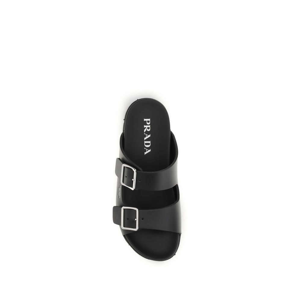 Prada Schwarze Bos Taurus Kalbsleder-Sandalen-4