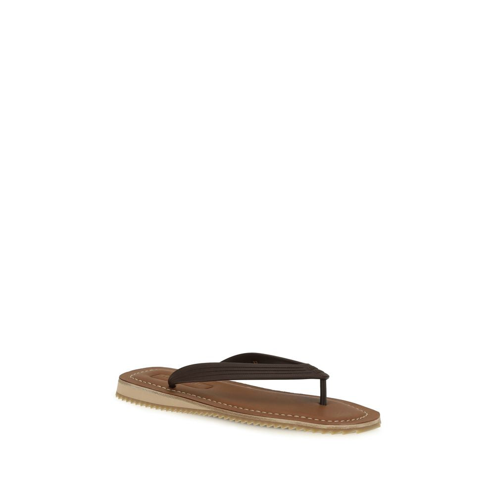 Miu Miu Braune Kalbsleder-Sandalen Bos Taurus-2