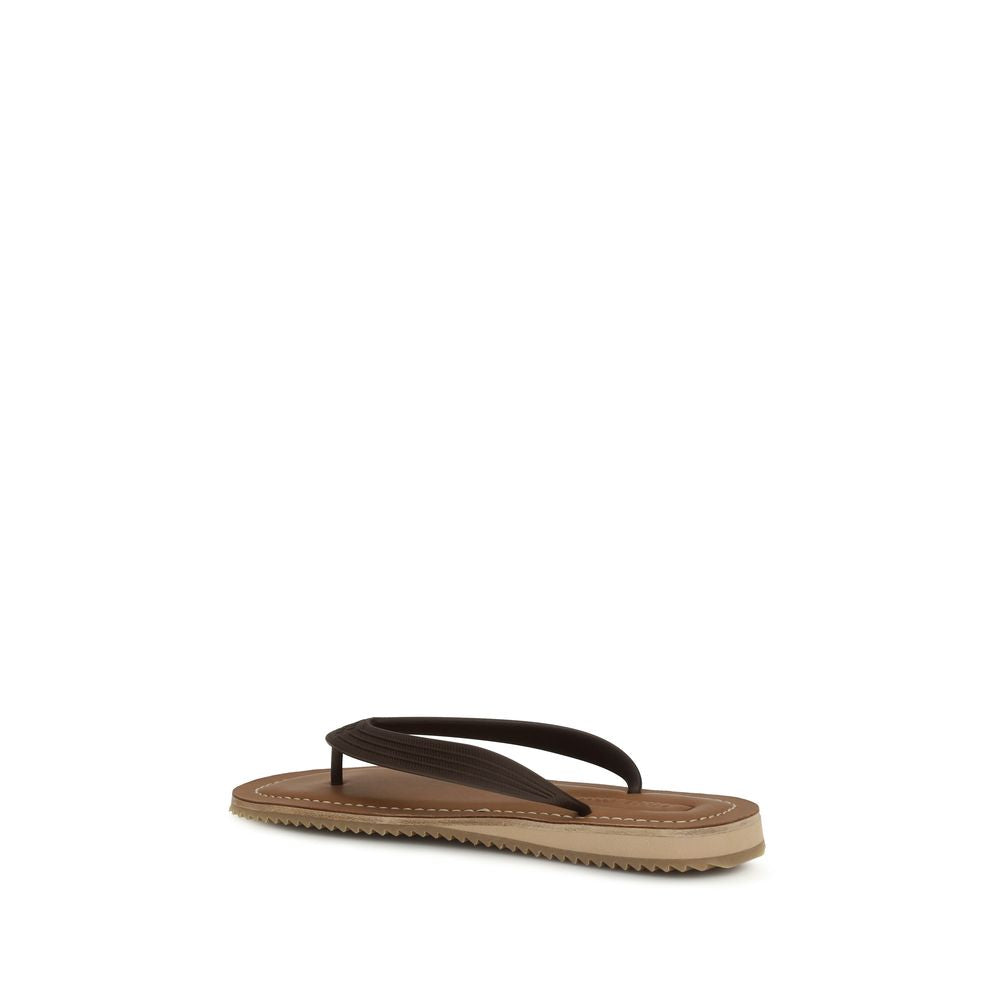 Miu Miu Braune Kalbsleder-Sandalen Bos Taurus-3