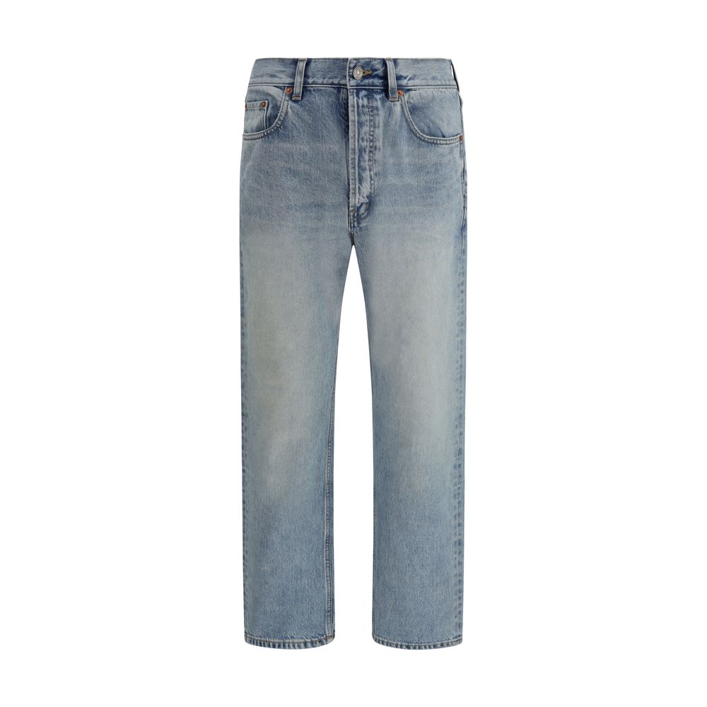 Saint Laurent blue cotton straight leg jeans