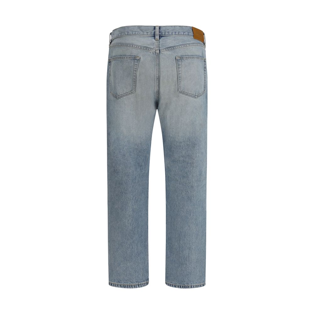 Saint Laurent blue cotton straight leg jeans-2