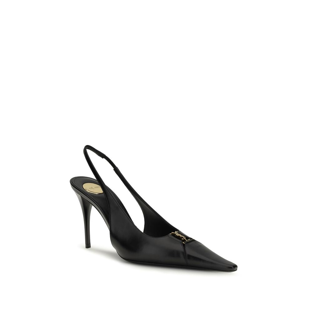 Saint Laurent Schwarze Pumps aus Kalbsleder Bos Taurus mit hohem Absatz-2