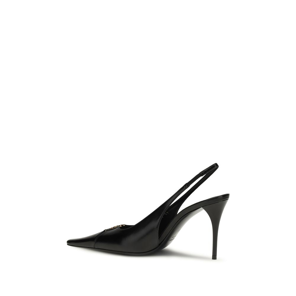 Saint Laurent Schwarze Pumps aus Kalbsleder Bos Taurus mit hohem Absatz-3