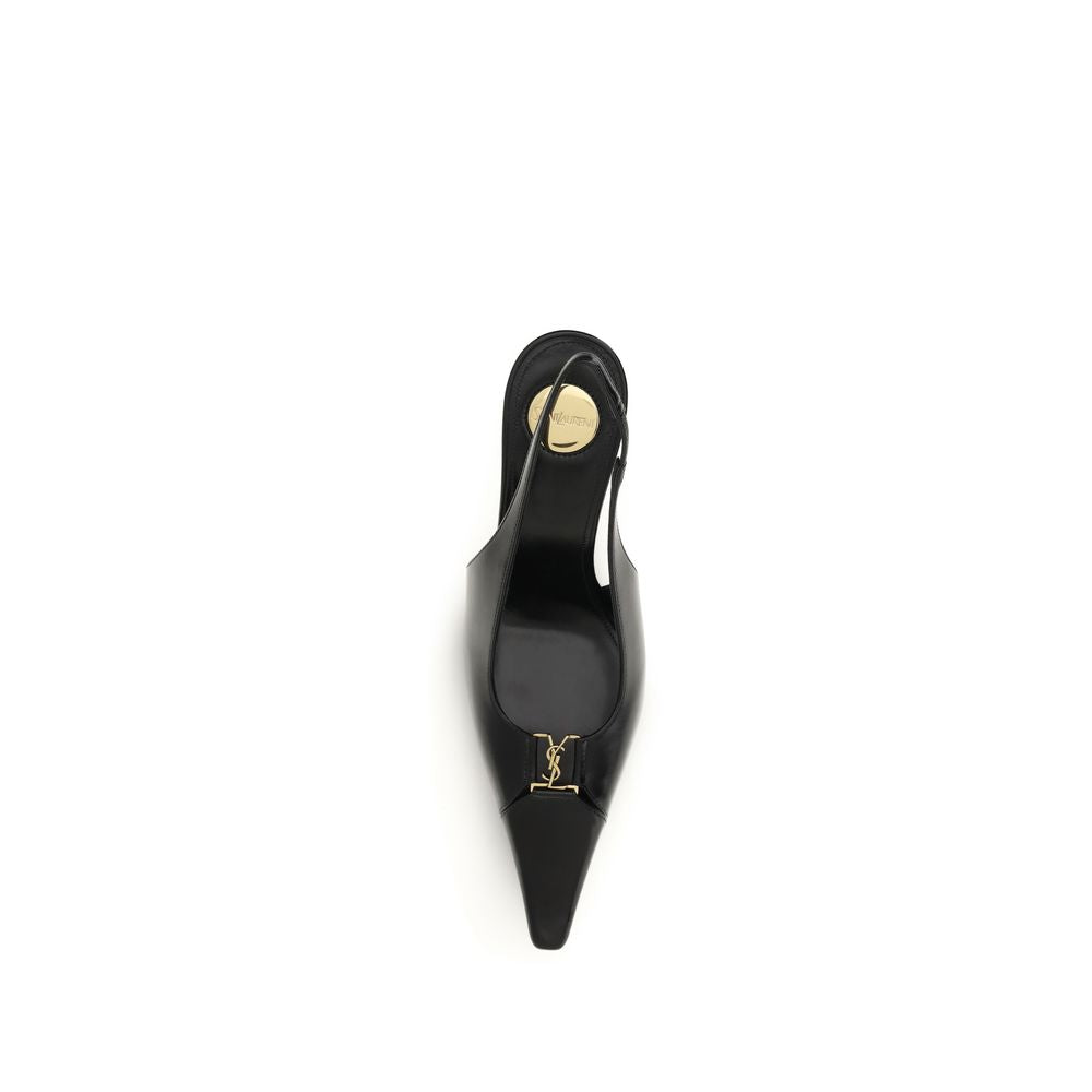 Saint Laurent Schwarze Pumps aus Kalbsleder Bos Taurus mit hohem Absatz-4