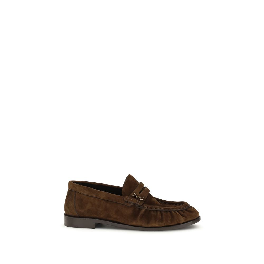 Saint Laurent Braune Kalbsleder Bos Taurus Loafer zum Hineinschlüpfen-1