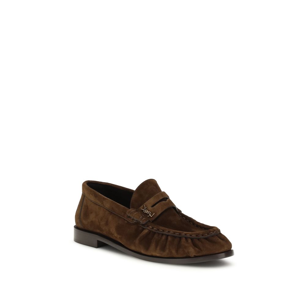 Saint Laurent Braune Kalbsleder Bos Taurus Loafer zum Hineinschlüpfen-2