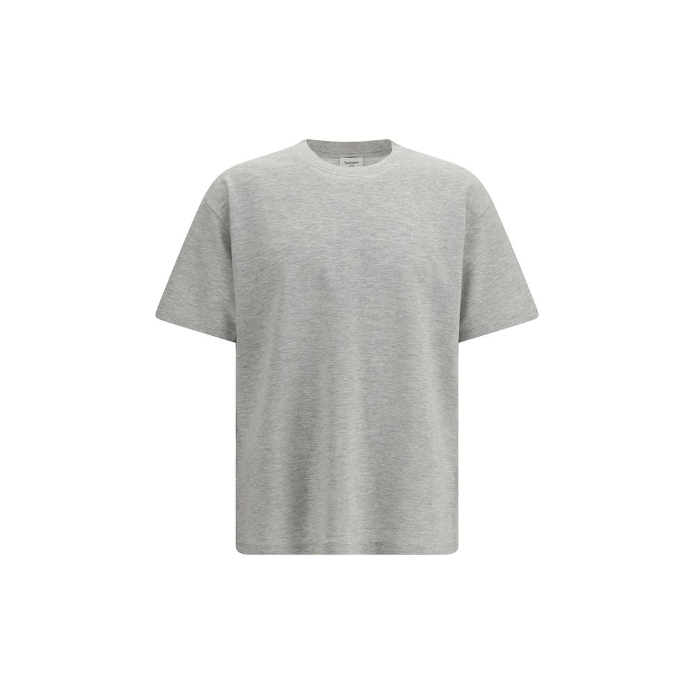 Saint Laurent Graues Baumwoll-T-Shirt-1
