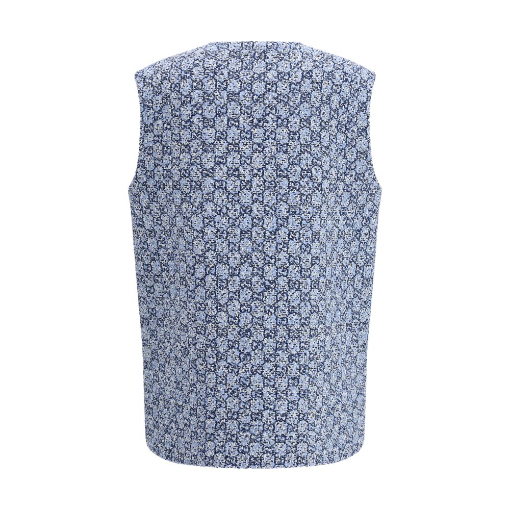 Gucci Blue Sleeveless Cotton Jacket-2