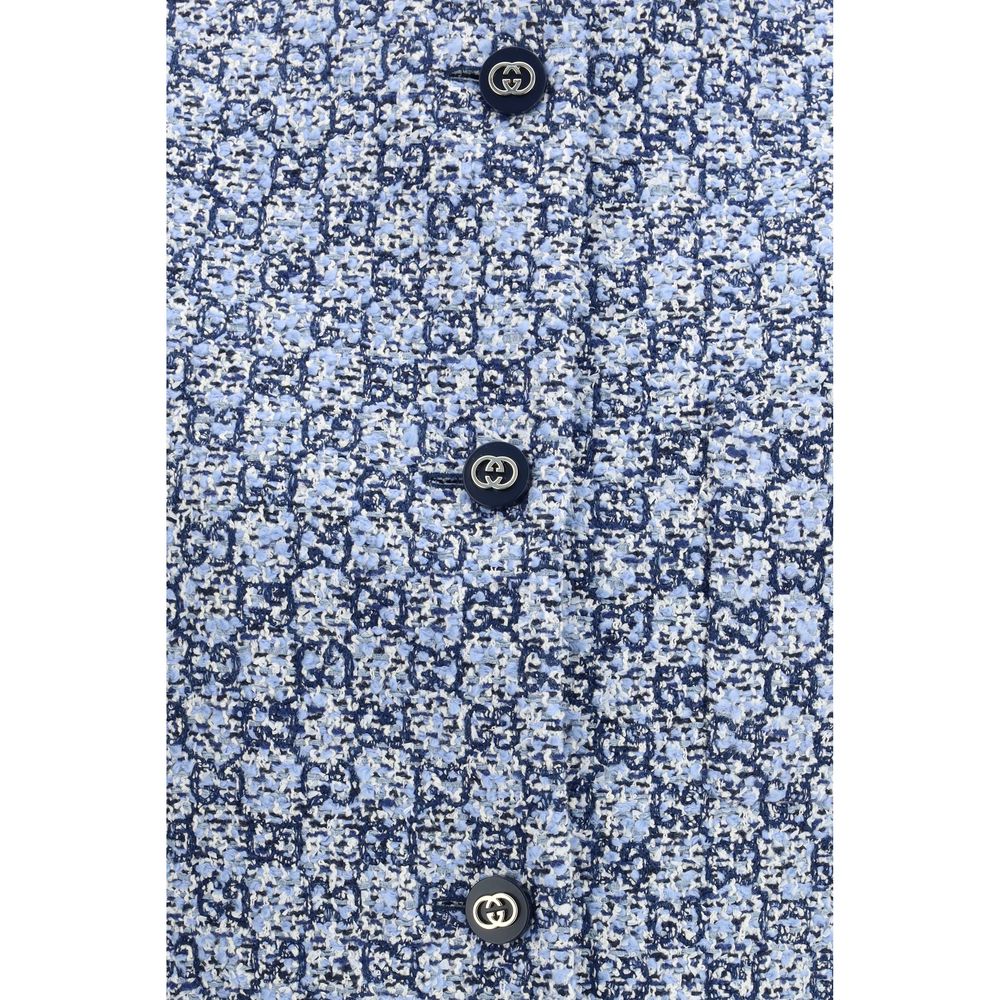 Gucci Blue Sleeveless Cotton Jacket-3