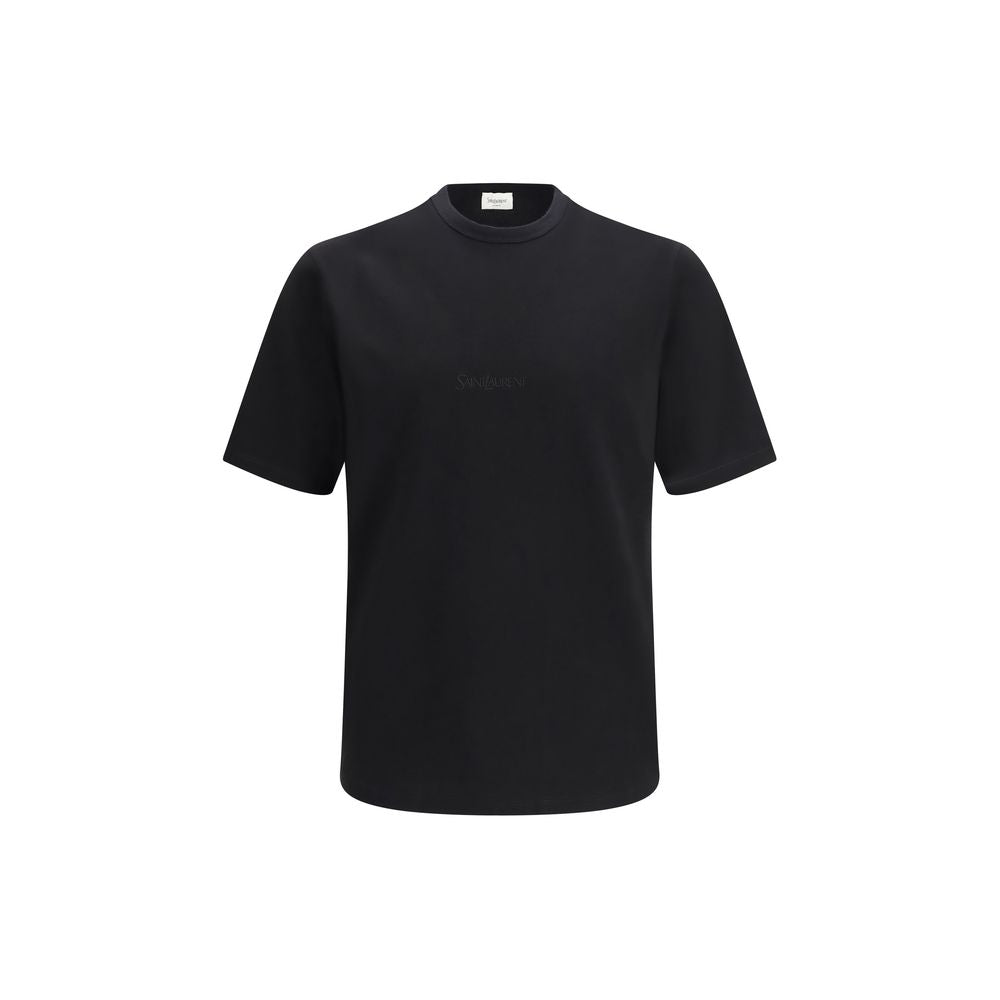 Saint Laurent Schwarzes Baumwoll-T-Shirt-1