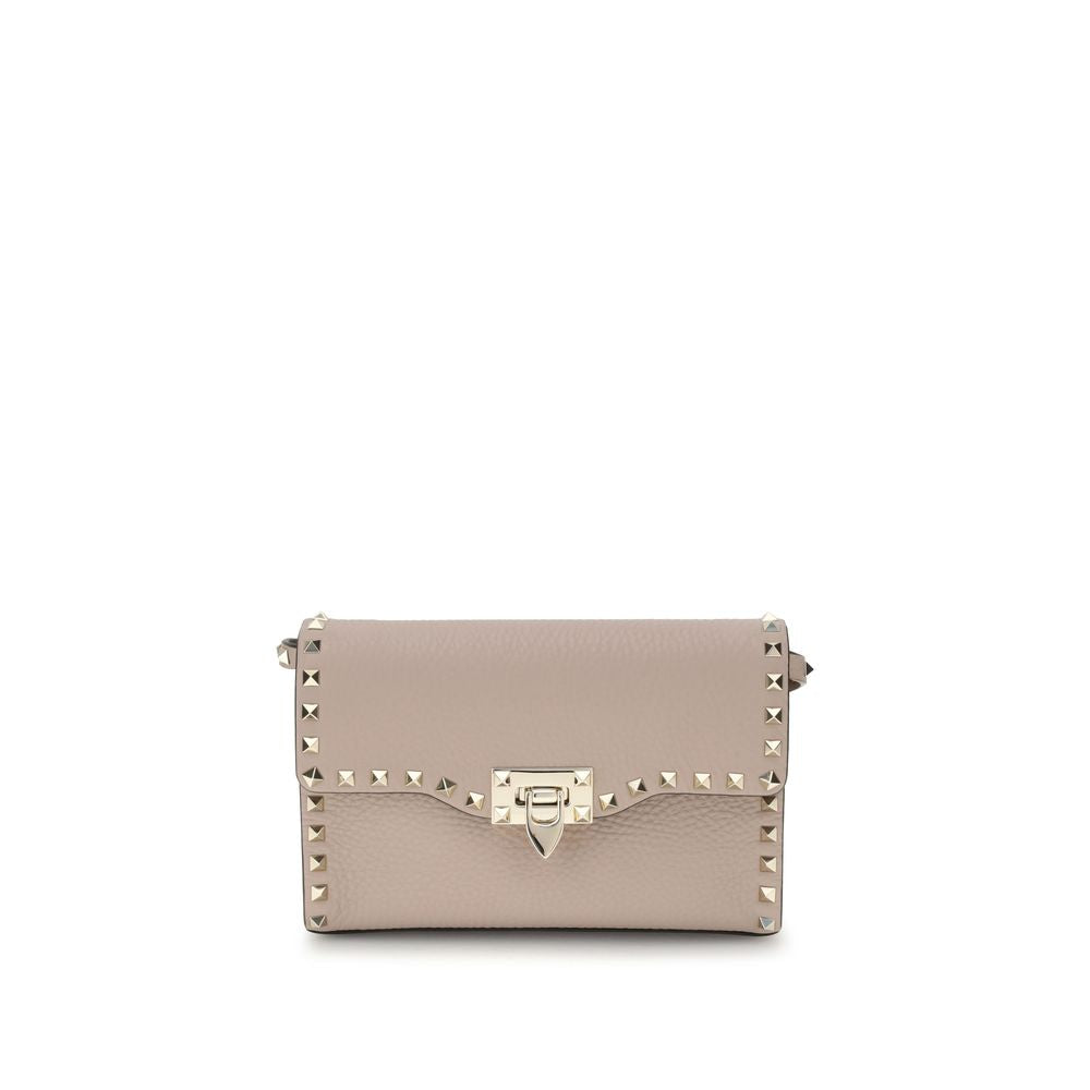 Valentino Garavani Beige Calf Leather Bos Taurus Shoulder Bag-1