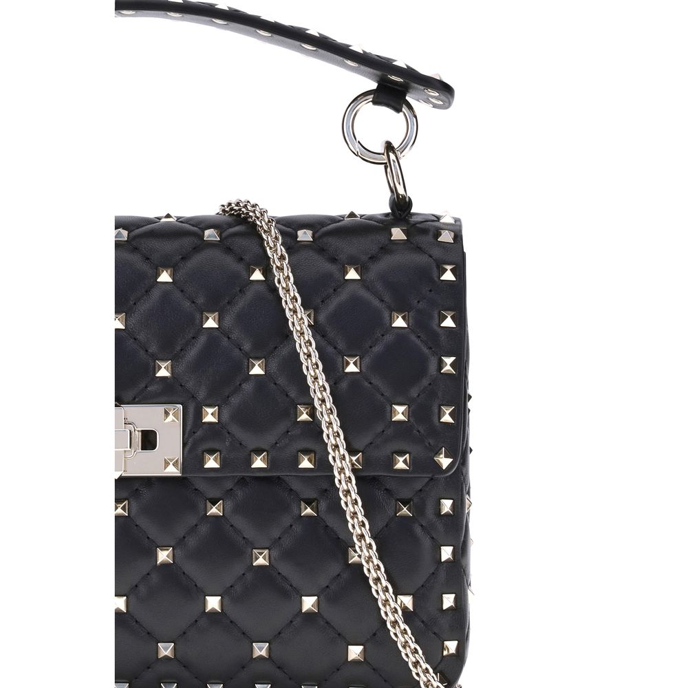 Valentino Garavani Schwarze Lammleder Schultertasche Ovis Aries Aries-4