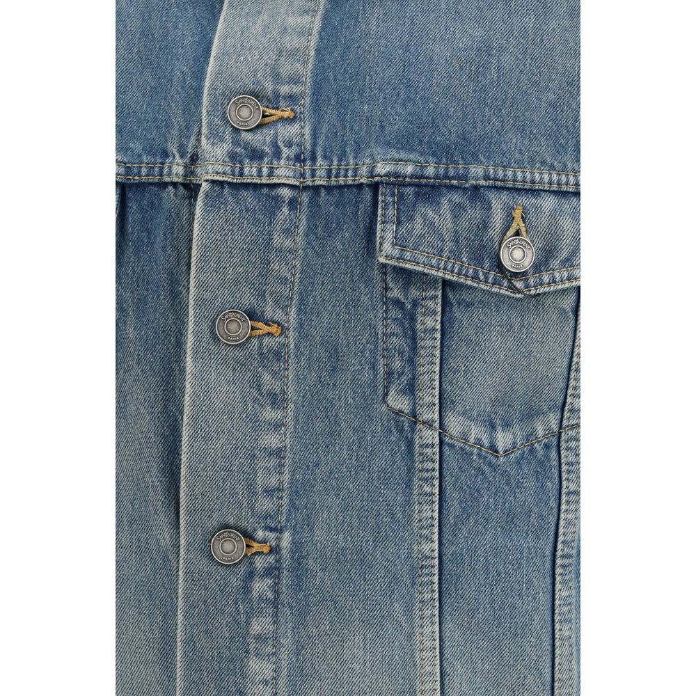 Saint Laurent Blaue Baumwoll-Denimjacke-3