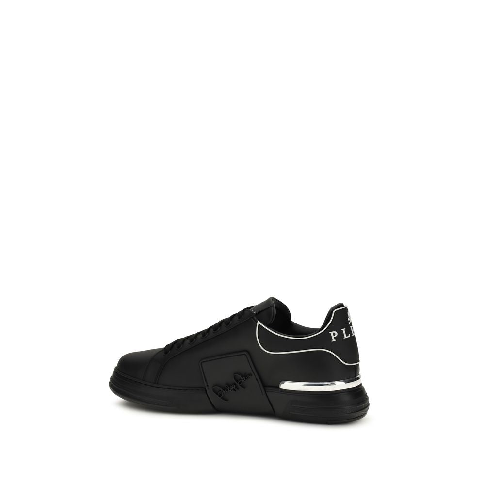Philipp Plein Black Bos Taurus Calfskin Low-Top Sneakers-3