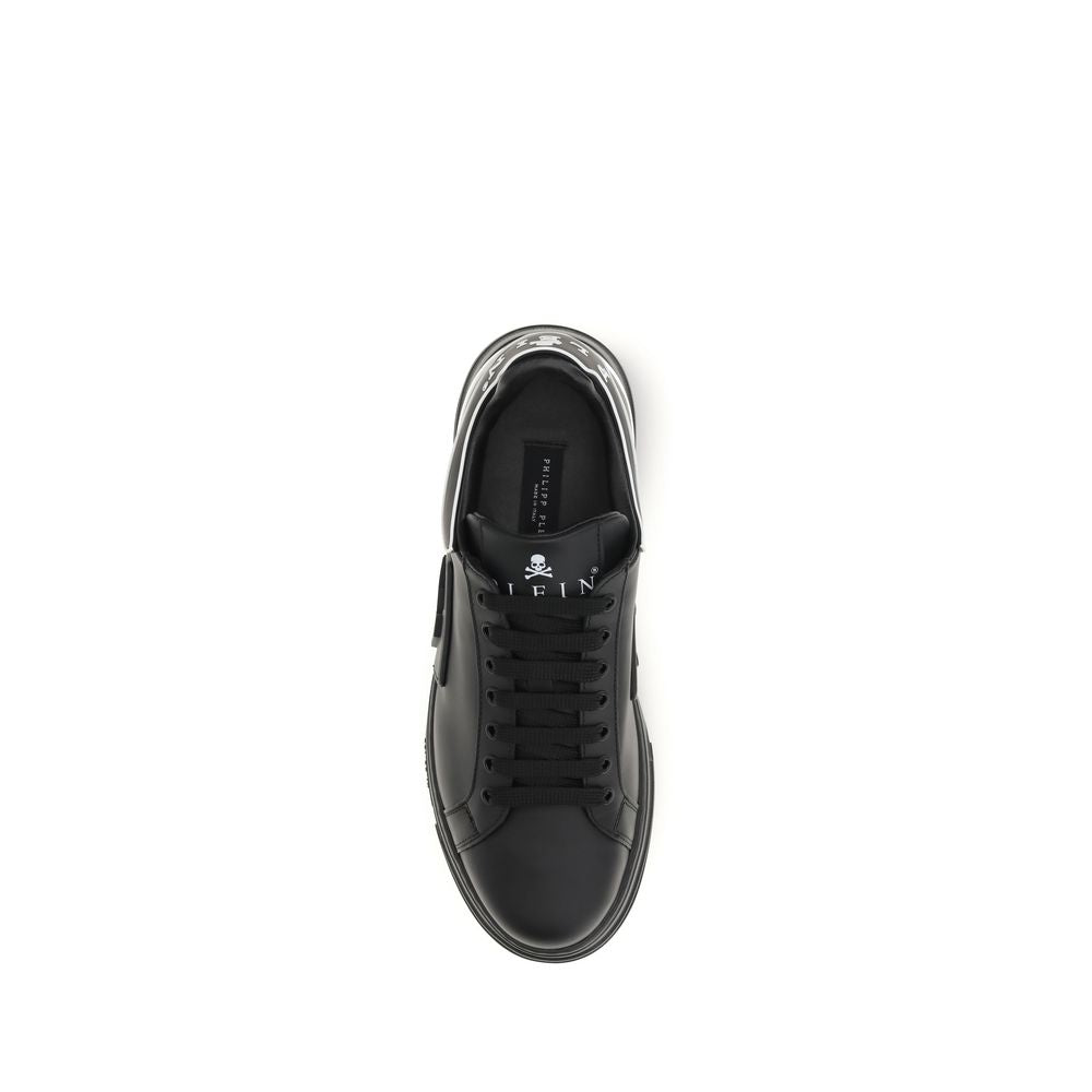 Philipp Plein Black Bos Taurus Calfskin Low-Top Sneakers-4