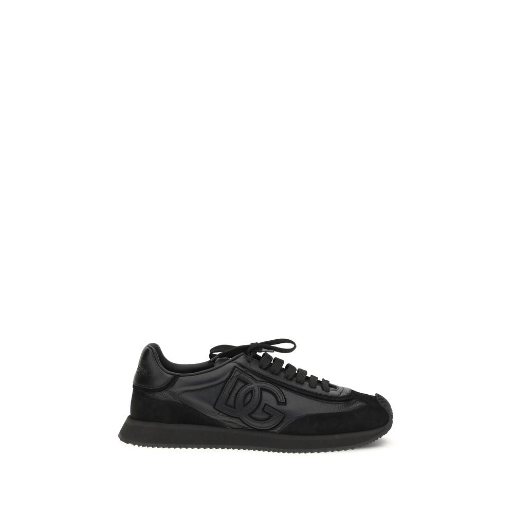 Dolce & Gabbana Black Calfskin Bos Taurus Athletic Sneakers-1