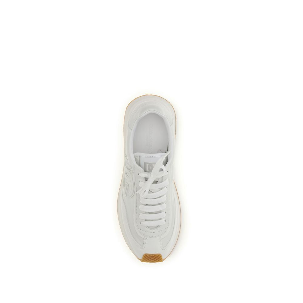 Dolce & Gabbana Weiße Kalbsleder Bos Taurus Athletic Sneaker-4