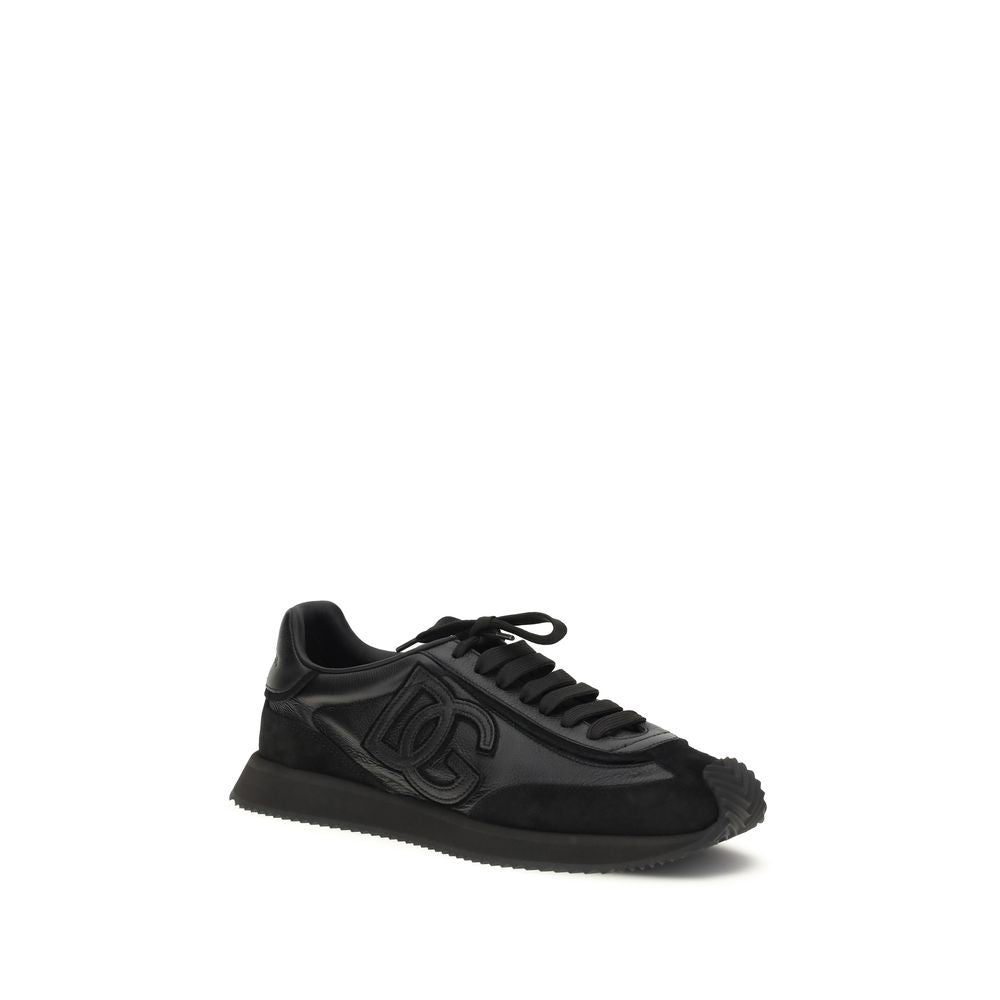 Dolce & Gabbana Black Calfskin Bos Taurus Athletic Sneakers-2