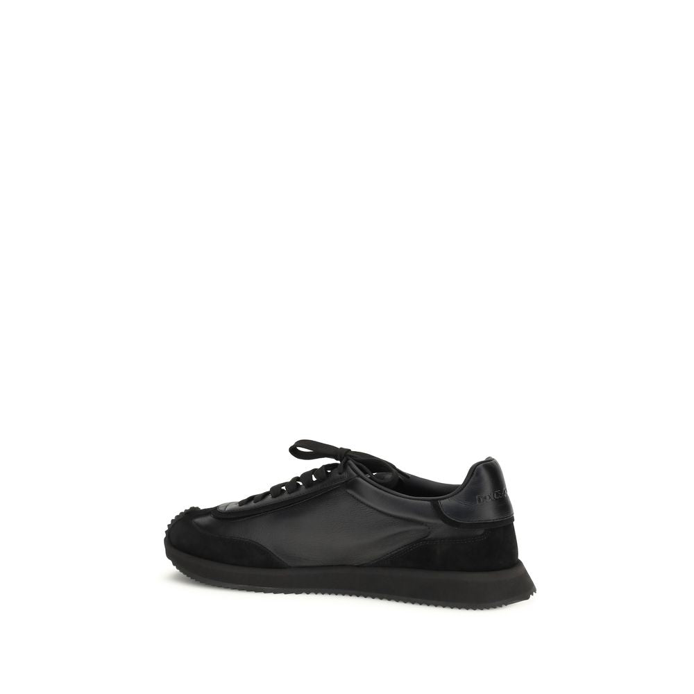 Dolce & Gabbana Black Calfskin Bos Taurus Athletic Sneakers-3