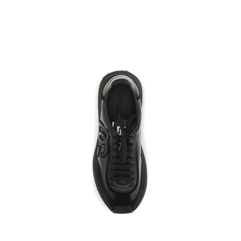 Dolce & Gabbana Black Calfskin Bos Taurus Athletic Sneakers-4