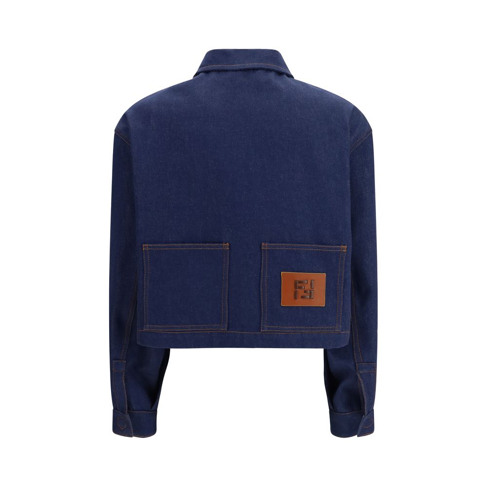 Fendi blue denim jacket made of cotton-2