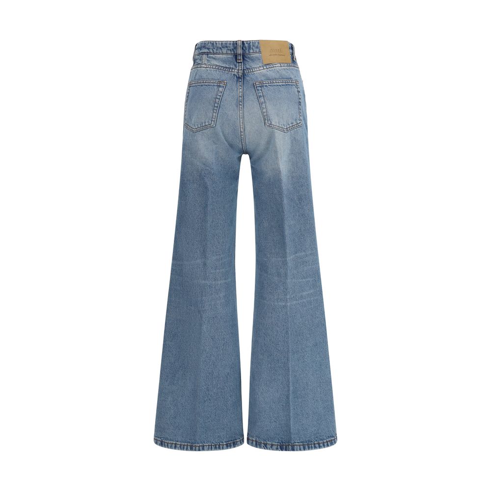 Ami Paris Blaue Baumwoll-Jeans mit ausgestelltem Bein-2