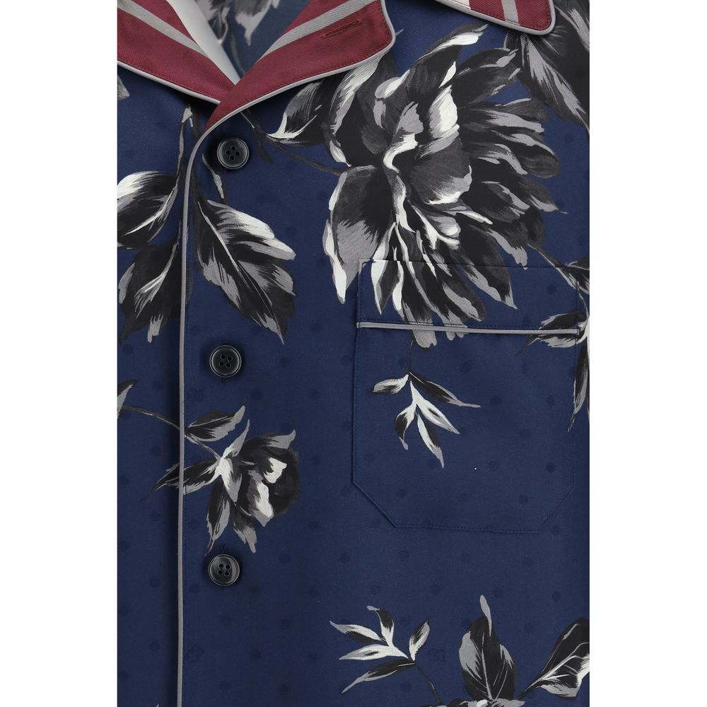 Dolce & Gabbana blue shirt with silk pattern-3