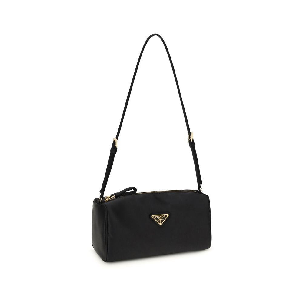 Prada Schwarze Seiden-Schultertasche-2