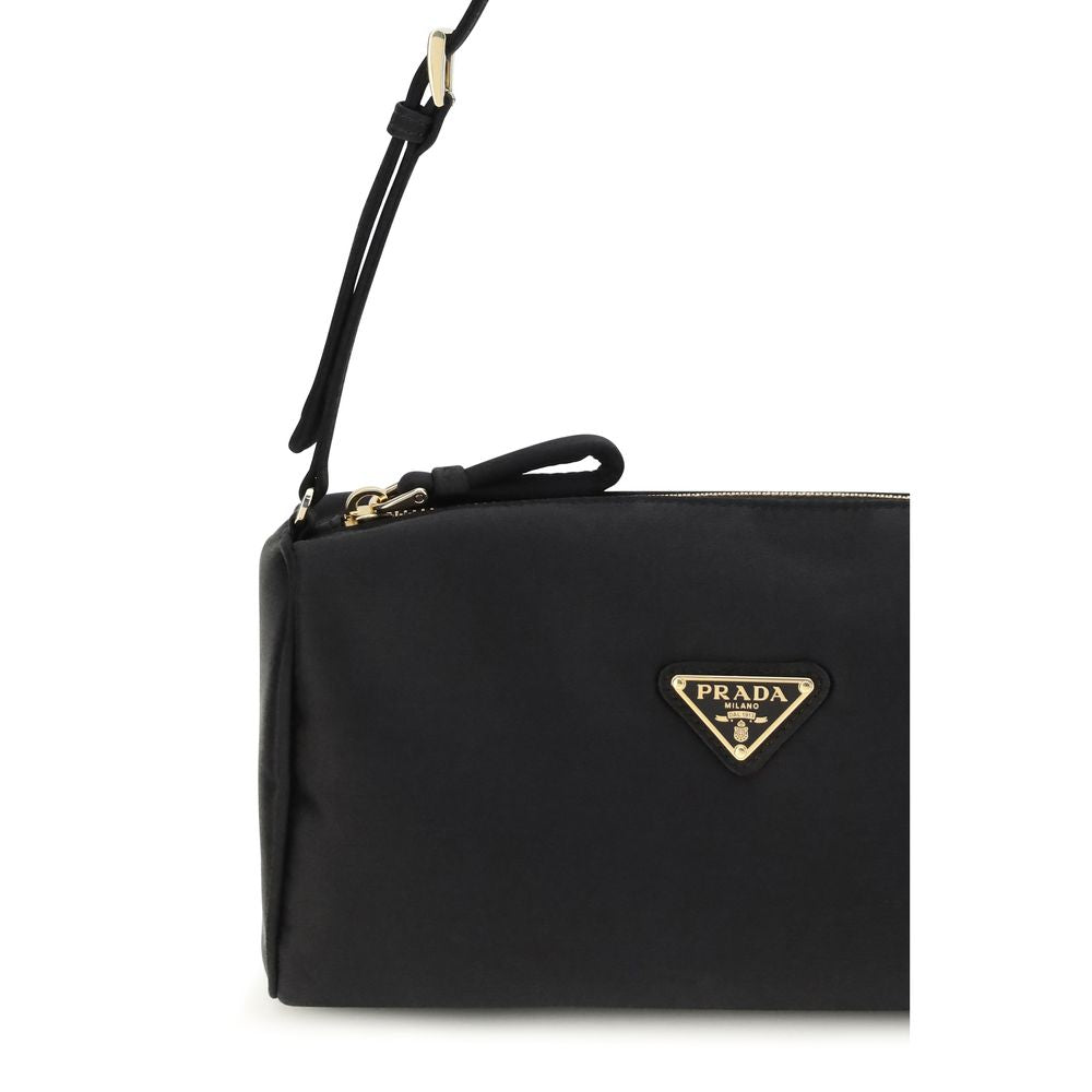 Prada Schwarze Seiden-Schultertasche-4